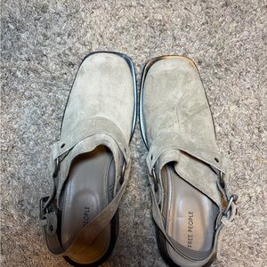 Free People Men's Beige Suede Loafers